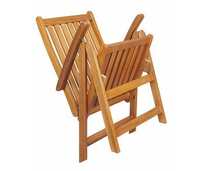 Acacia Wood Patio Folding Chairs, 2-Pack