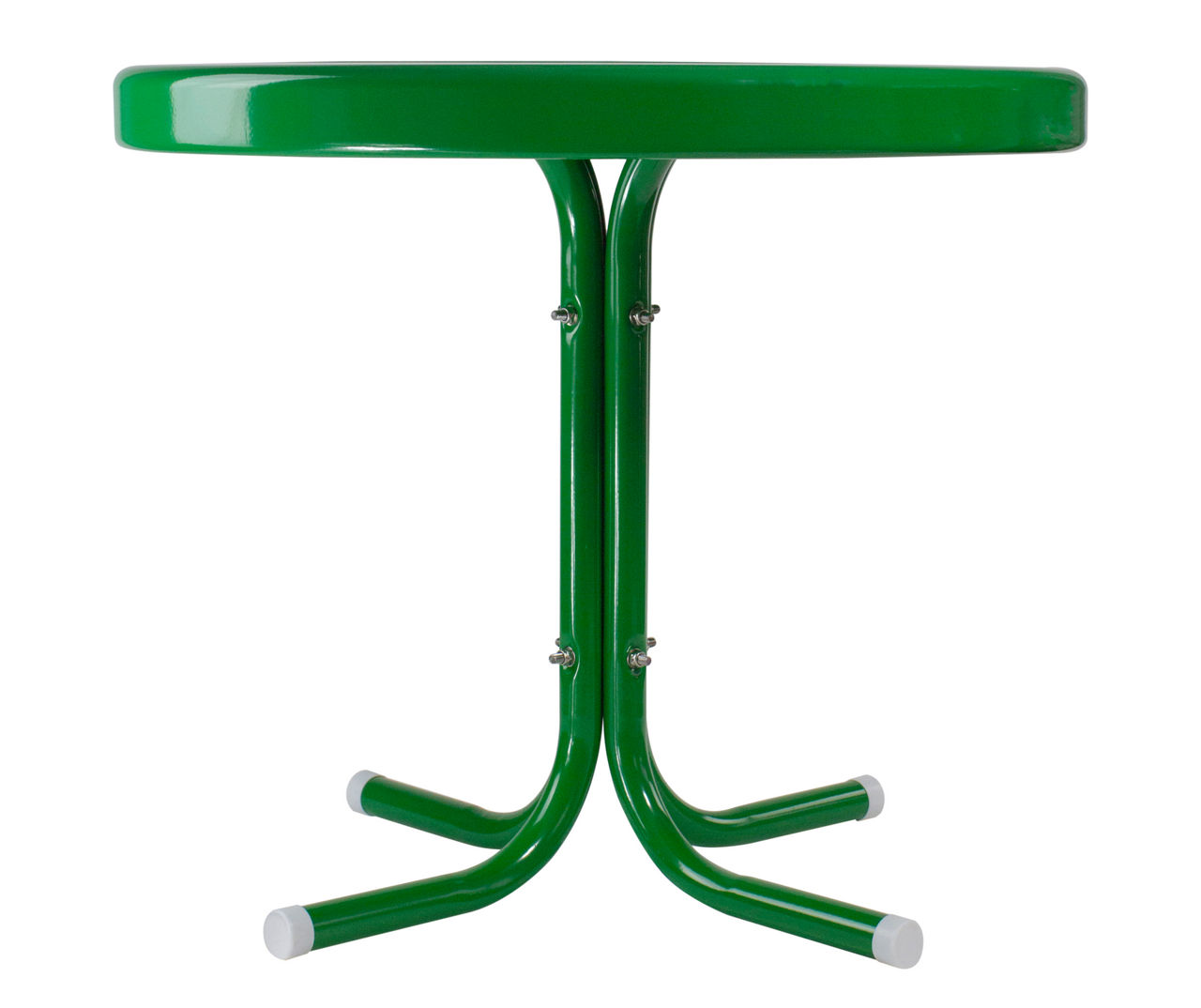 Retro Tulip Green Metal Patio Side Table