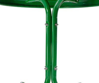 Retro Tulip Green Metal Patio Side Table