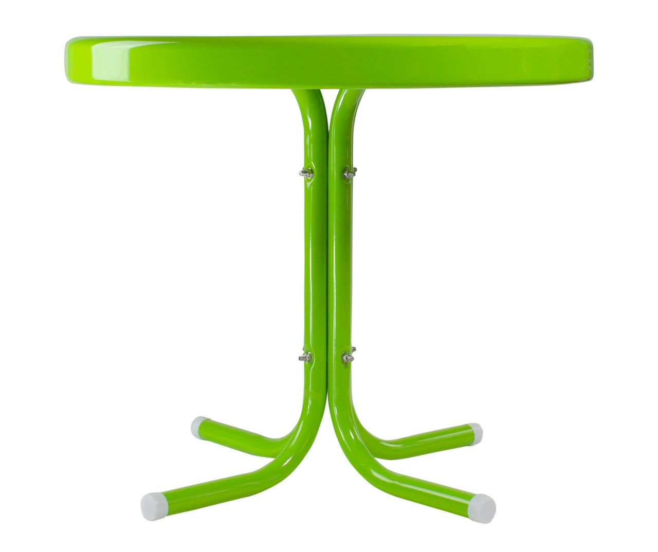 Retro Tulip Lime Green Metal Patio Side Table