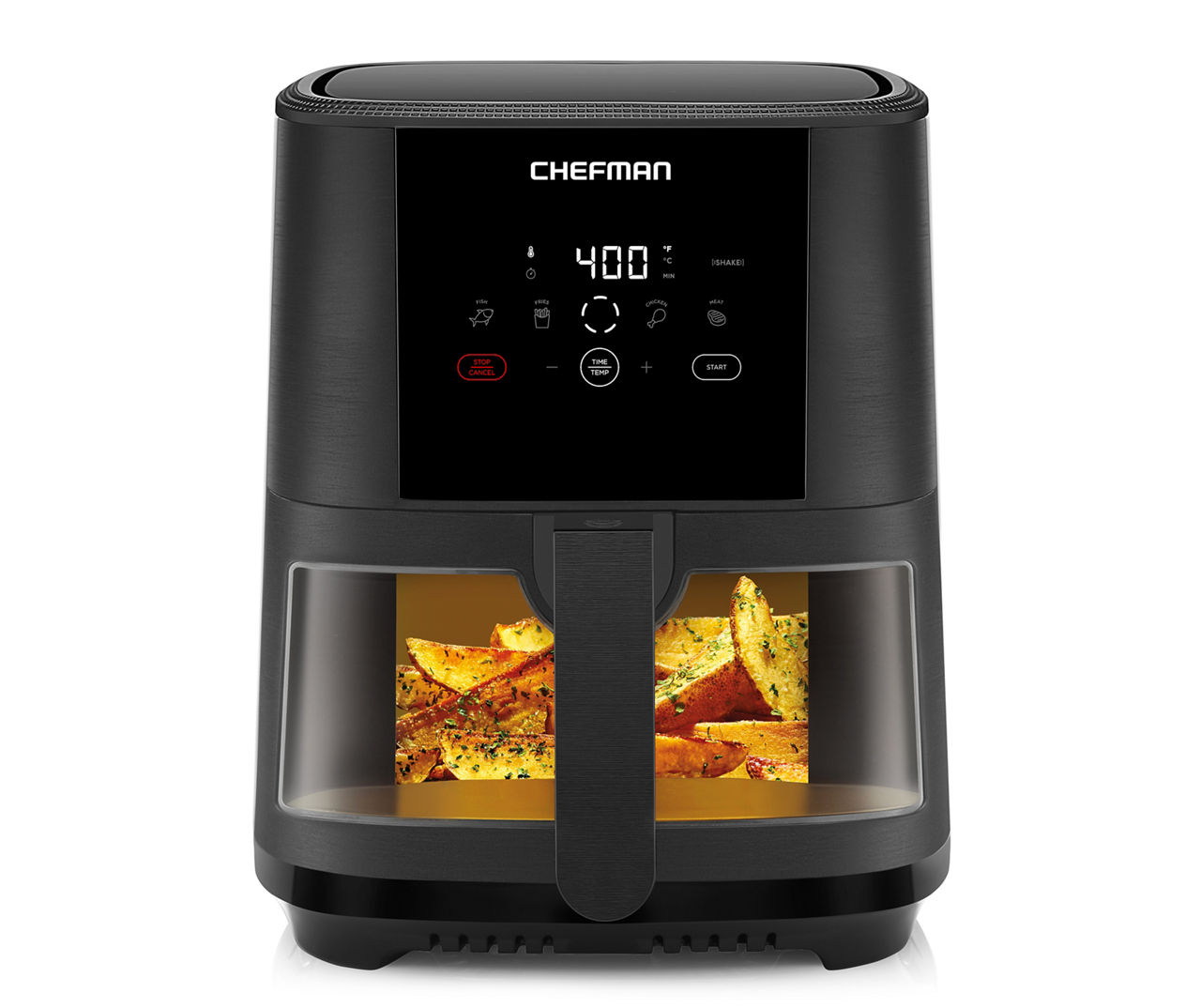 Chefman Air Fryer 5 Qt, Digital Display, Nonstick Basket with Window,  Dishwasher-Safe Parts, Black 