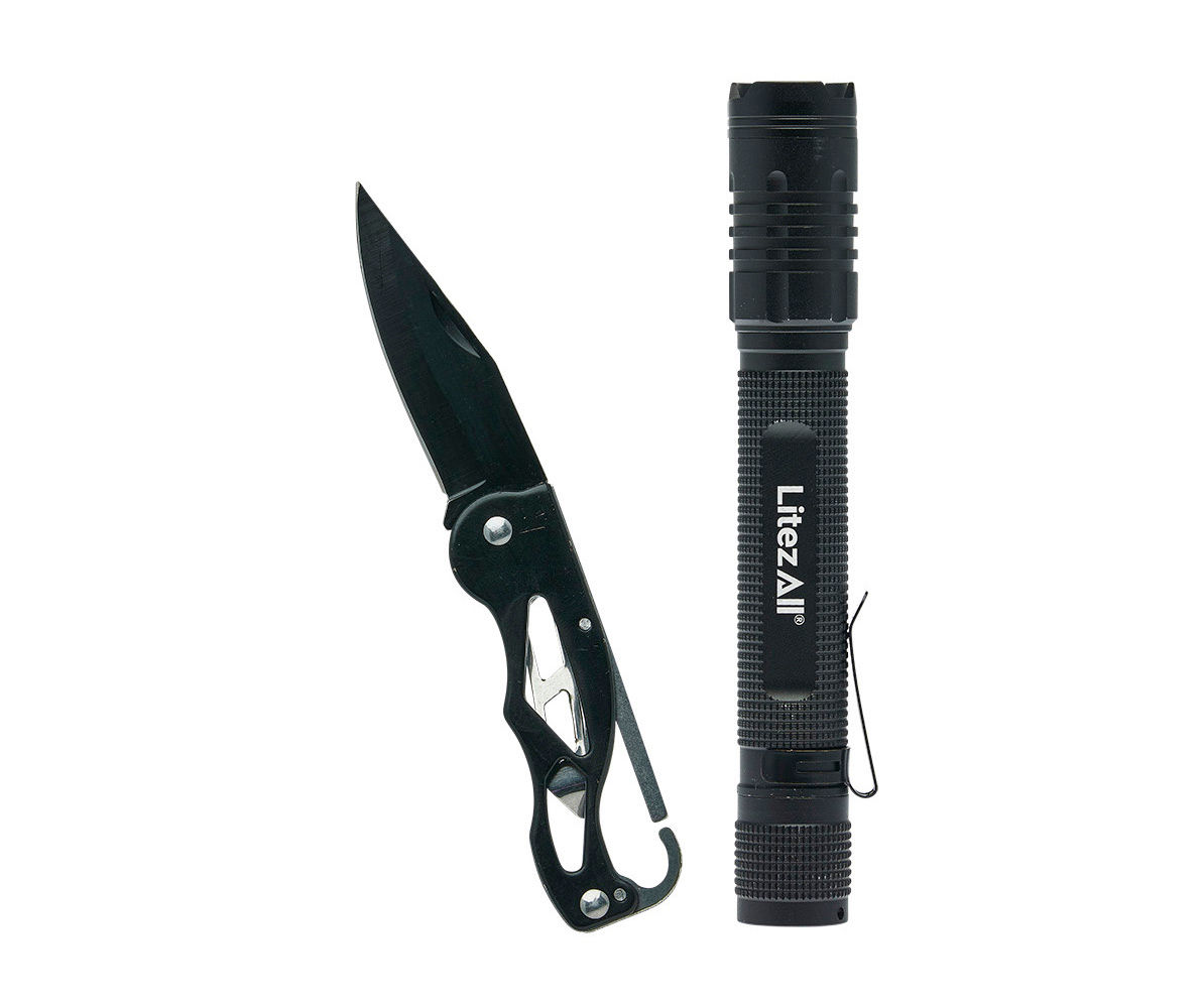 Litezall Tactical Flashlight & Pocket Knife Combo Big Lots