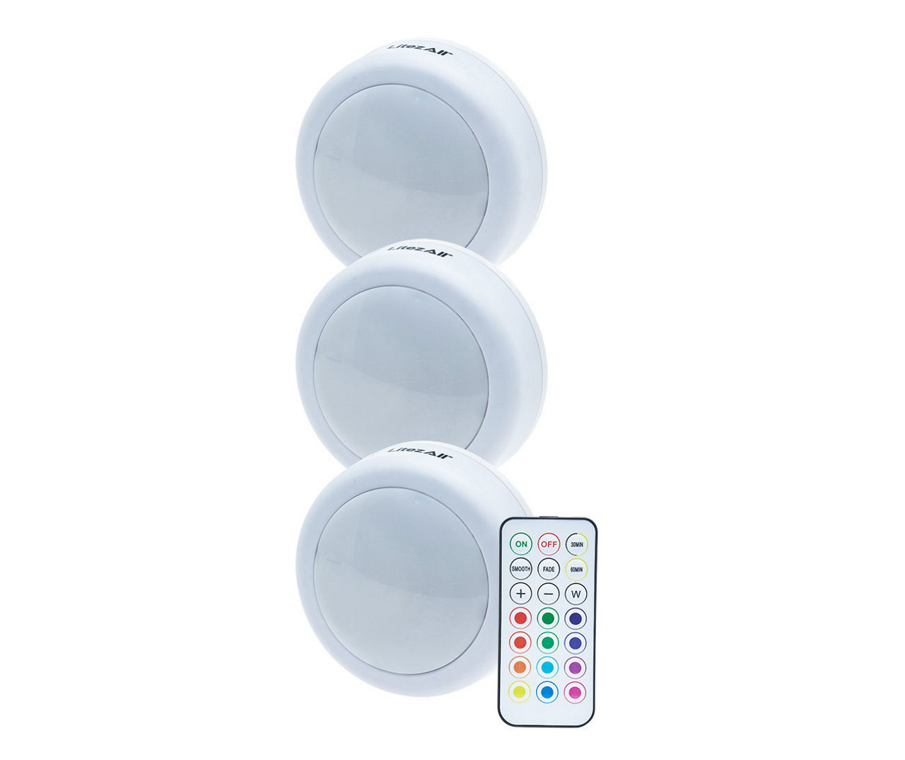 Litezall remote control rgb puck lights 3 pack big lots