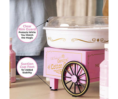 Pink & White Wheeled Cotton Candy Maker
