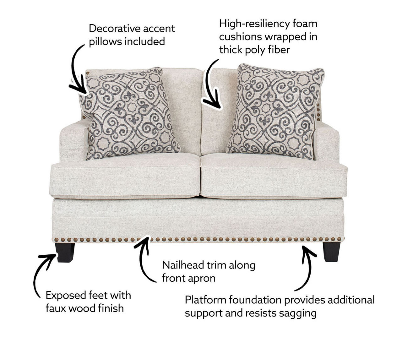 Erinwood Stone Loveseat