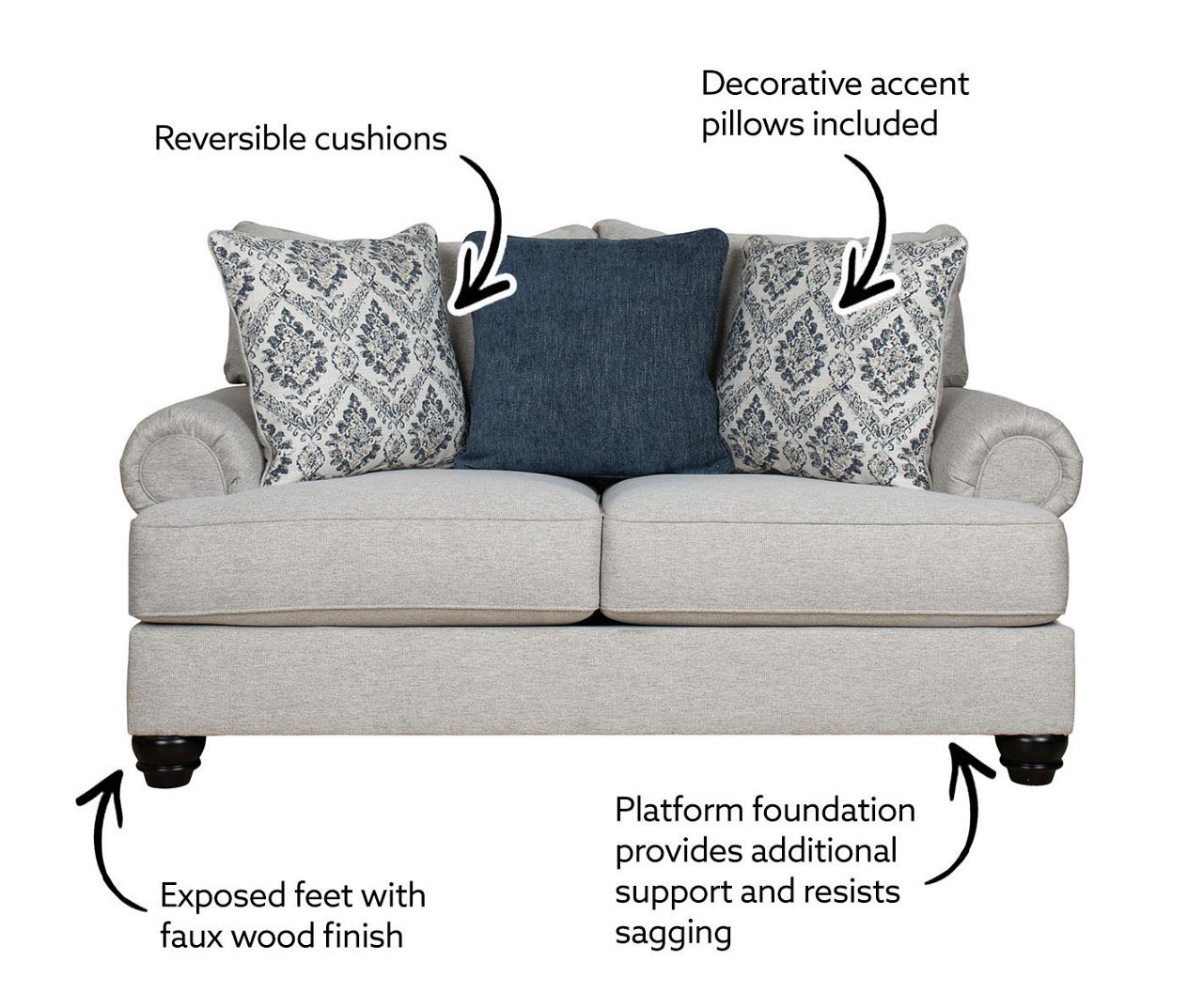 Dolomite Linen Loveseat