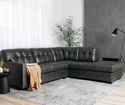 Battstone Steel Faux Leather Left-Arm-Facing Sofa Piece