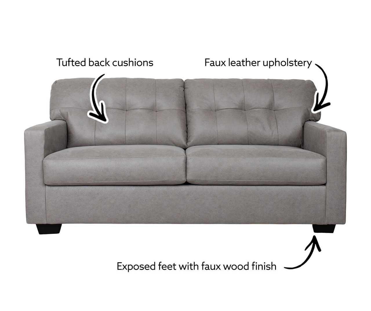 Signature Design By Ashley Battstone Graphite Faux Leather Sofa | Big Lots