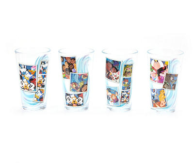 Disney 100 Character Collage Pint Glass Set, 4-Pack