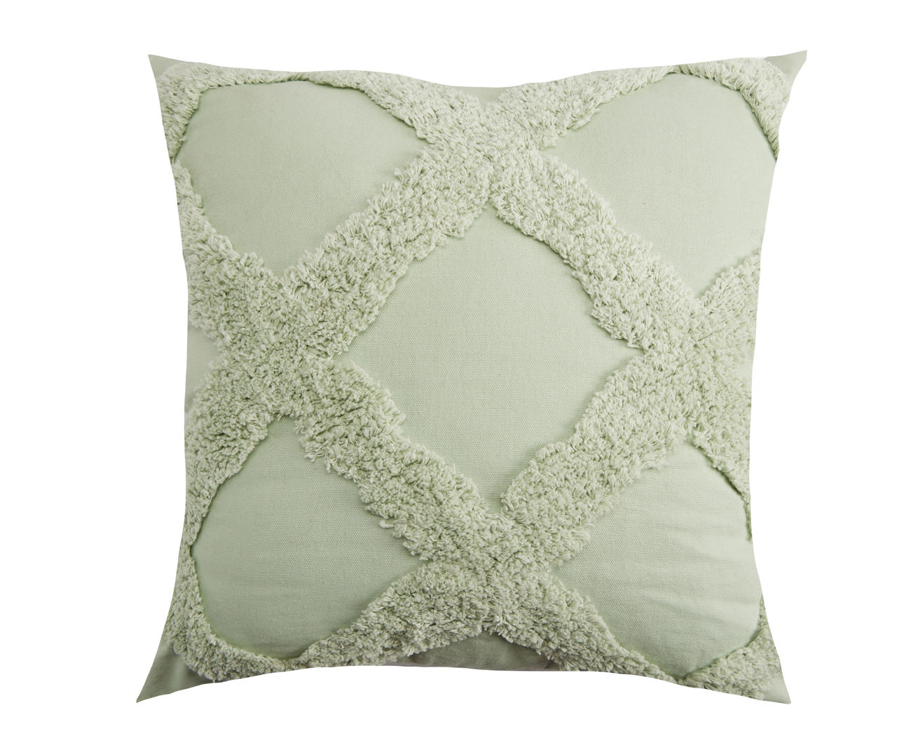 Geo Shapes Handcrafted Throw Pillow, Sage- 18x18 inch