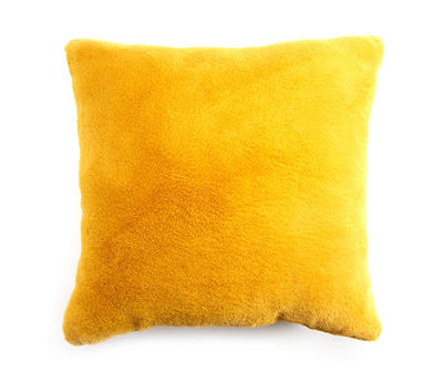 Golden Spice Faux Fur Square Throw Pillow