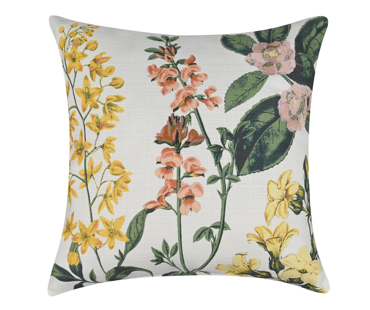 White Green Floral Square Throw Pillow Big Lots