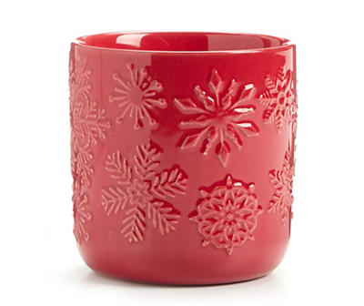 Santa's Workshop Cinnamon Cheer Snowflake Ceramic Candle, 13 Oz.