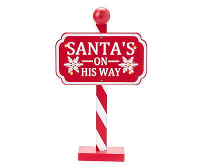 Santa's Workshop "Santa's On His Way" LED Tabletop Sign