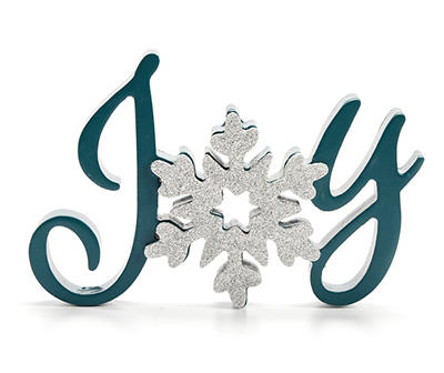 Frosted Forest "Joy" Snowflake Cut-Out Wordscript Tabletop Decor