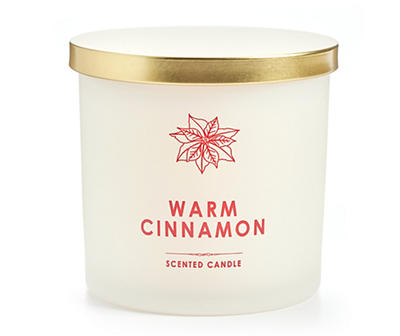 Warm Cinnamon 2-Wick Frosted Glass Candle, 14 Oz.