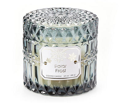 Frosted Forest Polar Frost Cut Glass Candle, 6.5 Oz.