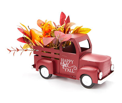 Autumn Air "Happy Fall Y'All" Truck & Floral Tabletop Decor