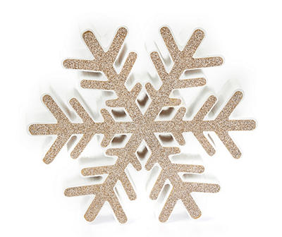 Frosted Forest Gold Glitter Snowflake Tabletop Decor