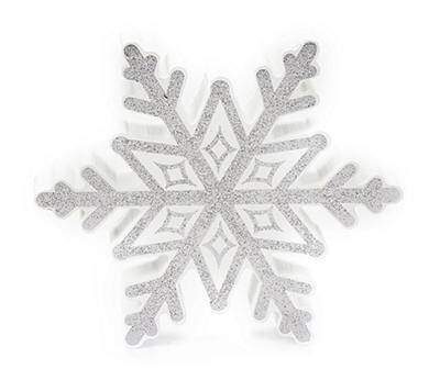 Frosted Forest Silver Glitter Snowflake Tabletop Decor