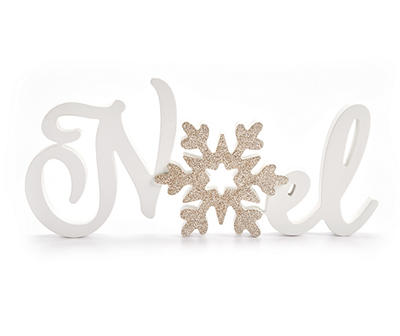 Frosted Forest "Noel" Snowflake Cut-Out Wordscript Tabletop Decor