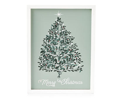 Frosted Forest "Merry Christmas" Tree Framed Wall Decor