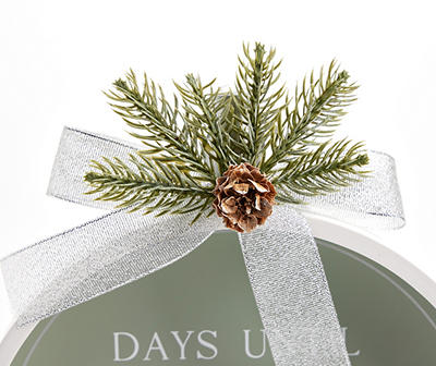 Frosted Forest "Days Until Christmas" Greenery & Bow Tabletop Countdown Calendar
