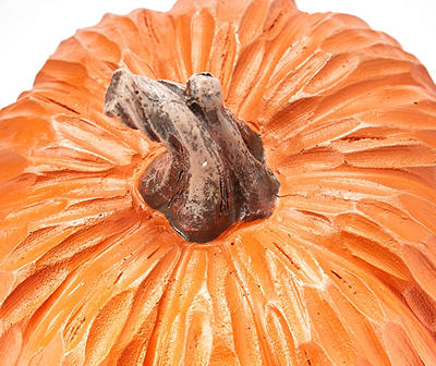 Autumn Air 5.2" Orange Carved Resin Pumpkin