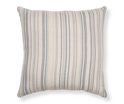 Blue & Purple Dot Stripe Square Throw Pillow