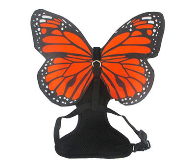 Pet Small/Medium Orange Monarch Butterfly Harness