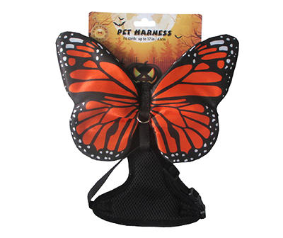 Pet Small/Medium Orange Monarch Butterfly Harness