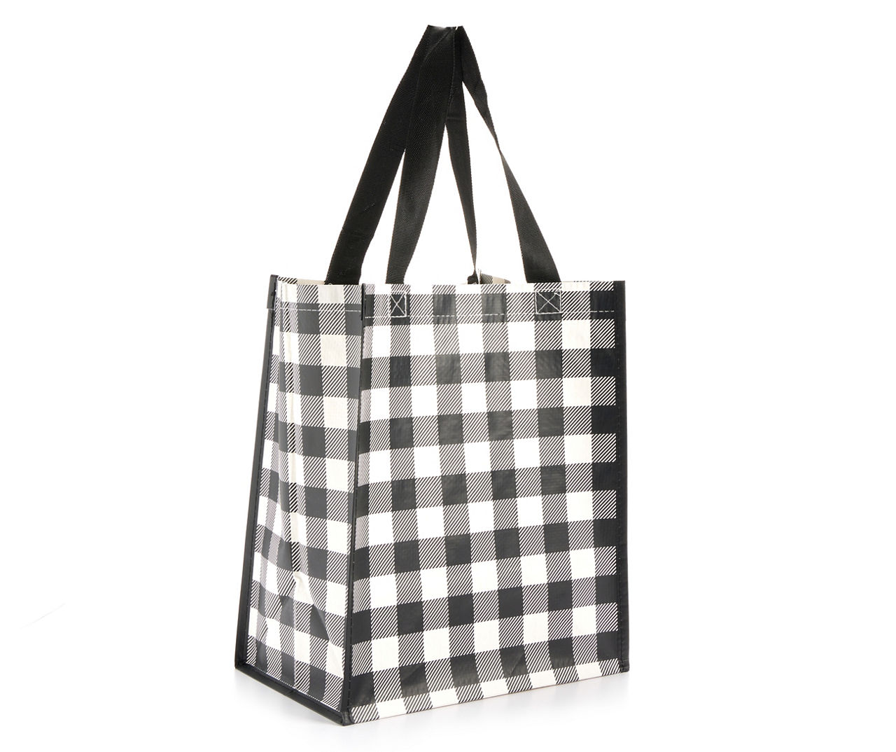 Gray and Cream Buffalo Check Plaid Grey Off White Pattern Tote Bag