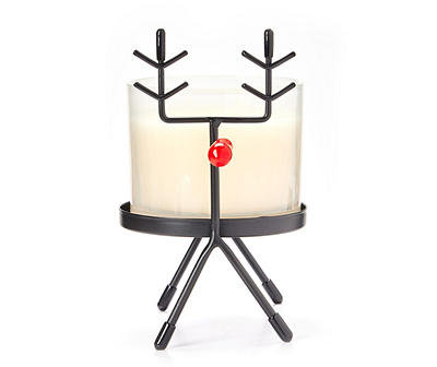 Santa's Cookies Glass Candle & Reindeer Metal Holder Gift Set, 10 Oz.