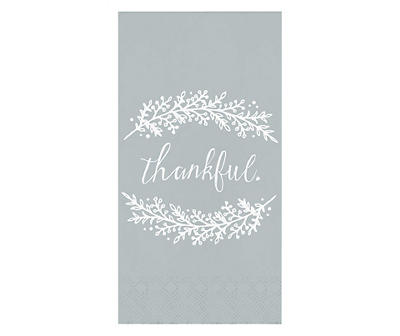 "Thankful" Floral Sprigs Paper Gust Napkins, 24-Count