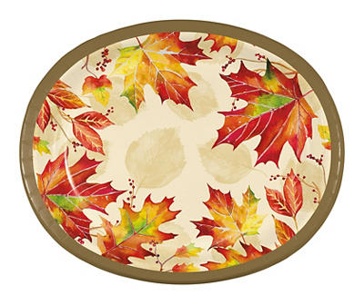 Fall Leaves & Berries Paper Platter Plates, 8-Count