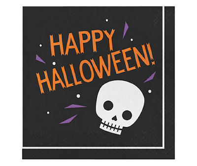 "Happy Halloween" Skeleton Face Paper Lunch Napkins, 20-Count