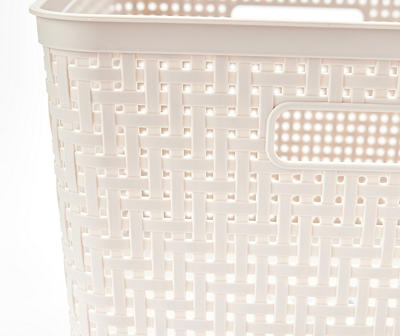 Pumice Gray Open-Weave Tall Storage Basket