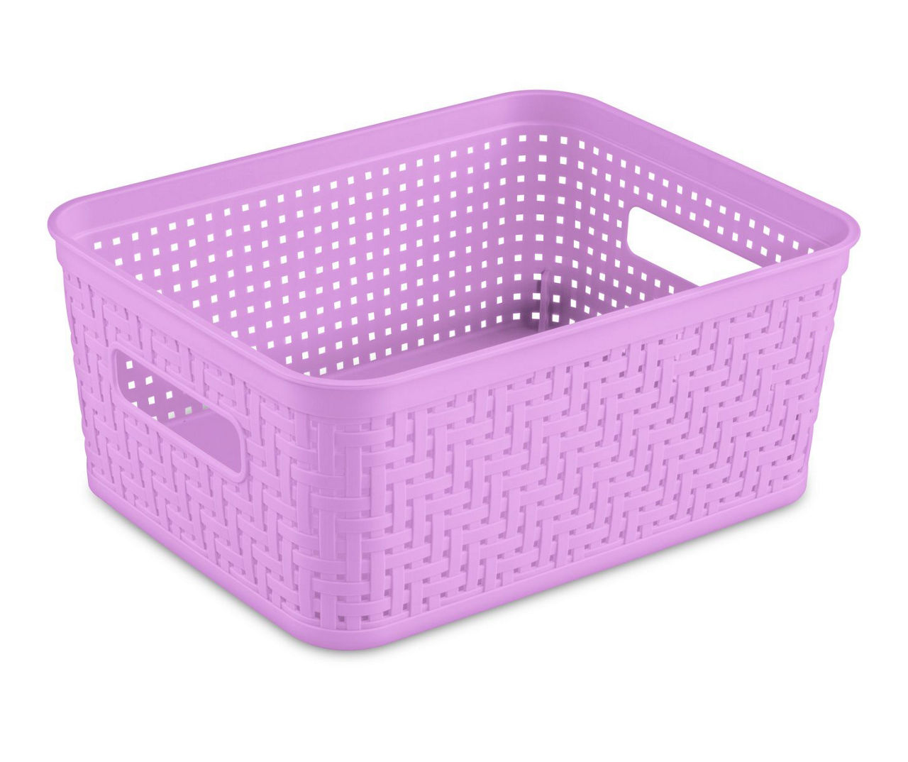 Bright Lilac Open-Weave Storage Basket, (10")