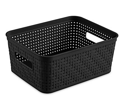 Black Open-Weave Storage Basket, (10")