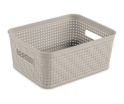 Pumice Gray Open-Weave Storage Basket, (10")