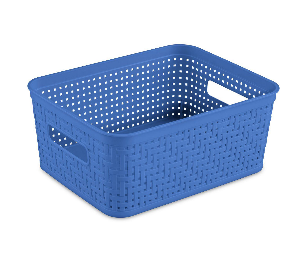 Sterilite Short Blue Weave Plastic Storage Basket