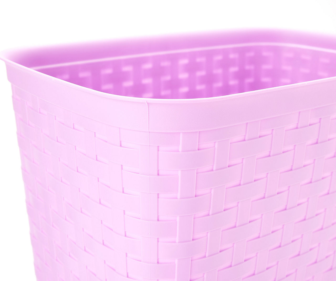 Lilac Weave-Texture Wastebasket, 5.8-Gal.