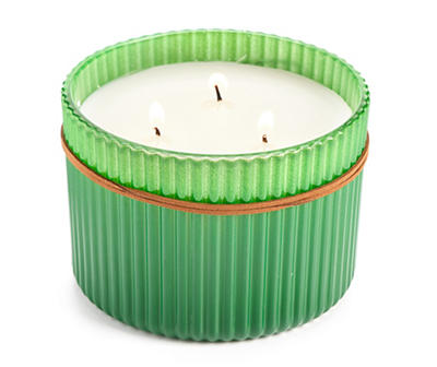 Fresh Balsam 3-Wick Ribbed Glass Candle, 14 Oz.