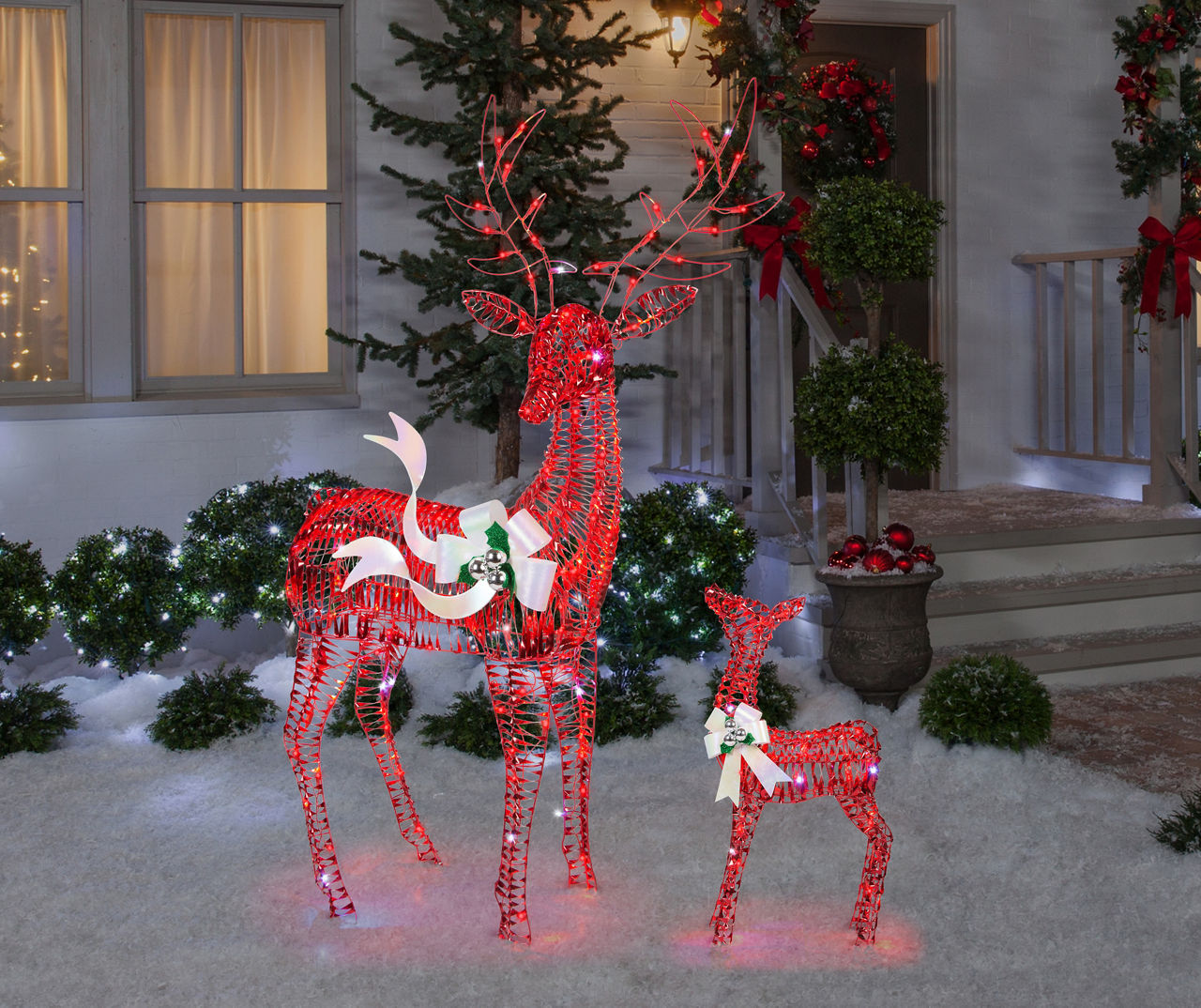 Reviews for Home Accents Holiday 5 ft Polar Wishes Reindeer Outdoor  Decoration with Sleigh and 280 LED Lights