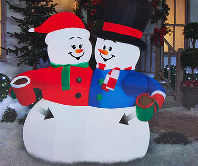 Airblown 6' Inflatable LED Hot Cocoa Cheers Snow Couple