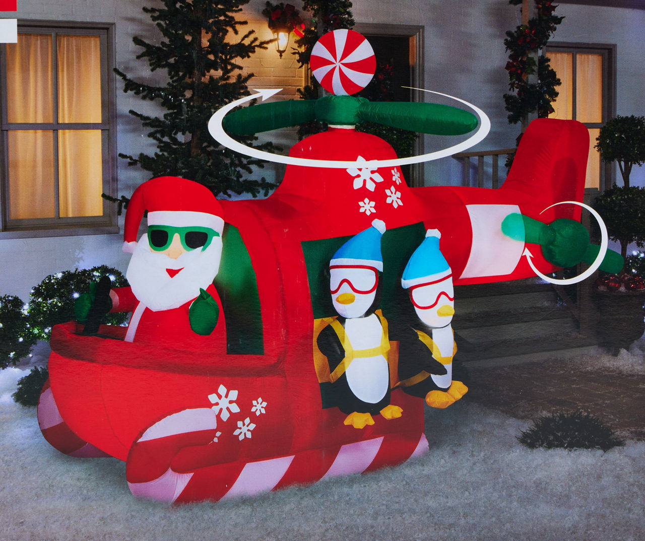 Airblown 8.5' Inflatable LED Christmas Helicopter Scene | Big Lots