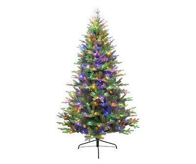 7.5' Pre-Lit LED Artificial Christmas Tree with Dual Color Lights