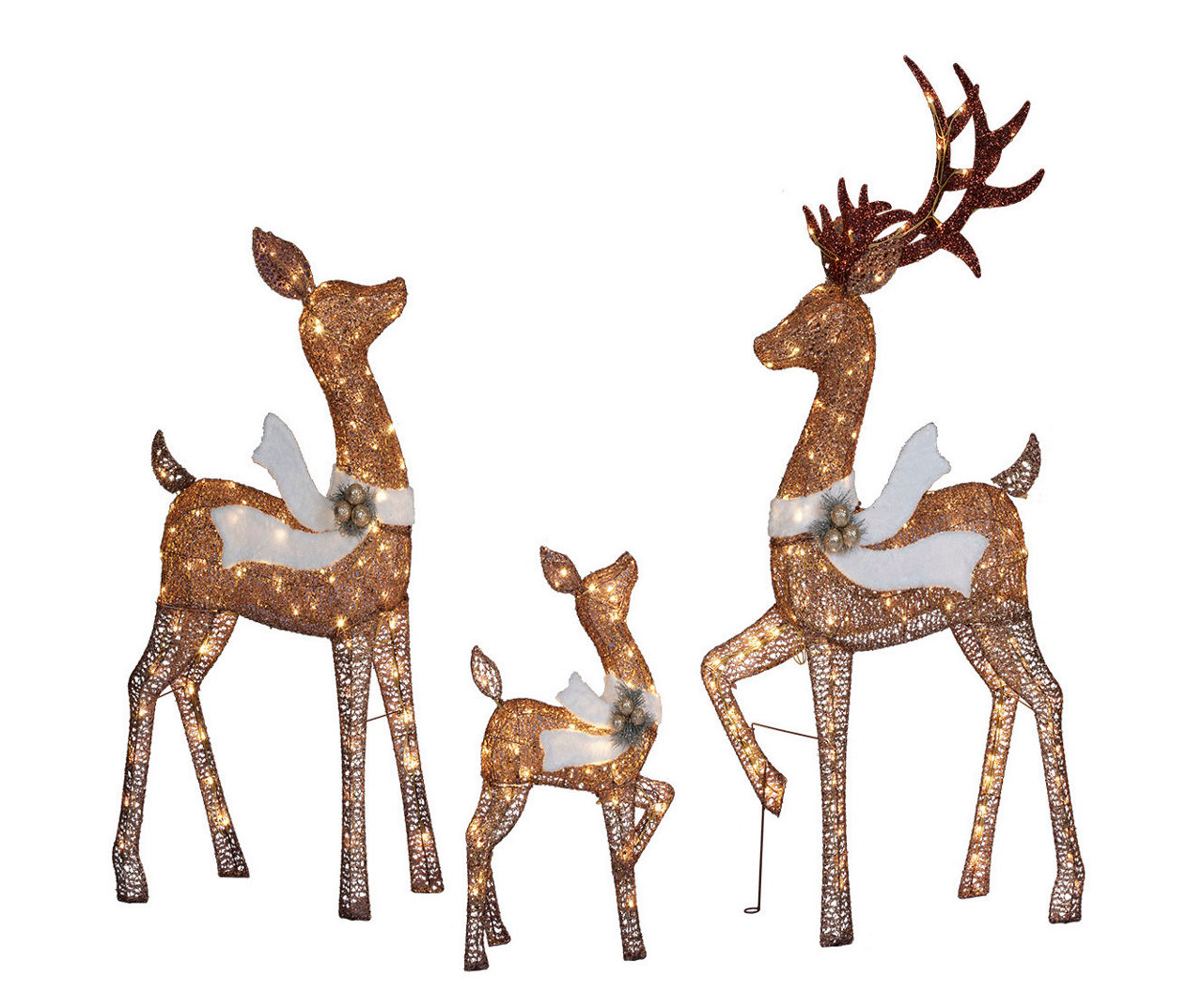 Winter Wonder Lane Brown Deer Family 3Piece LED Decor Set Big Lots