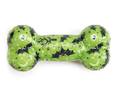 Green Bats Bone Squeaker Dog Toy