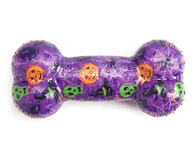 Purple Witch Bone Squeaker Dog Toy
